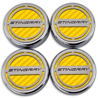 Yellow - C8 Stingray Carbon Fiber Cap Cover 4pc Kit
