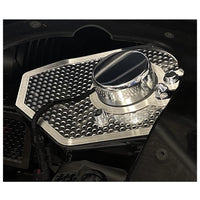 C8 Convertible Perforated Shock Tower Covers - Passenger Side