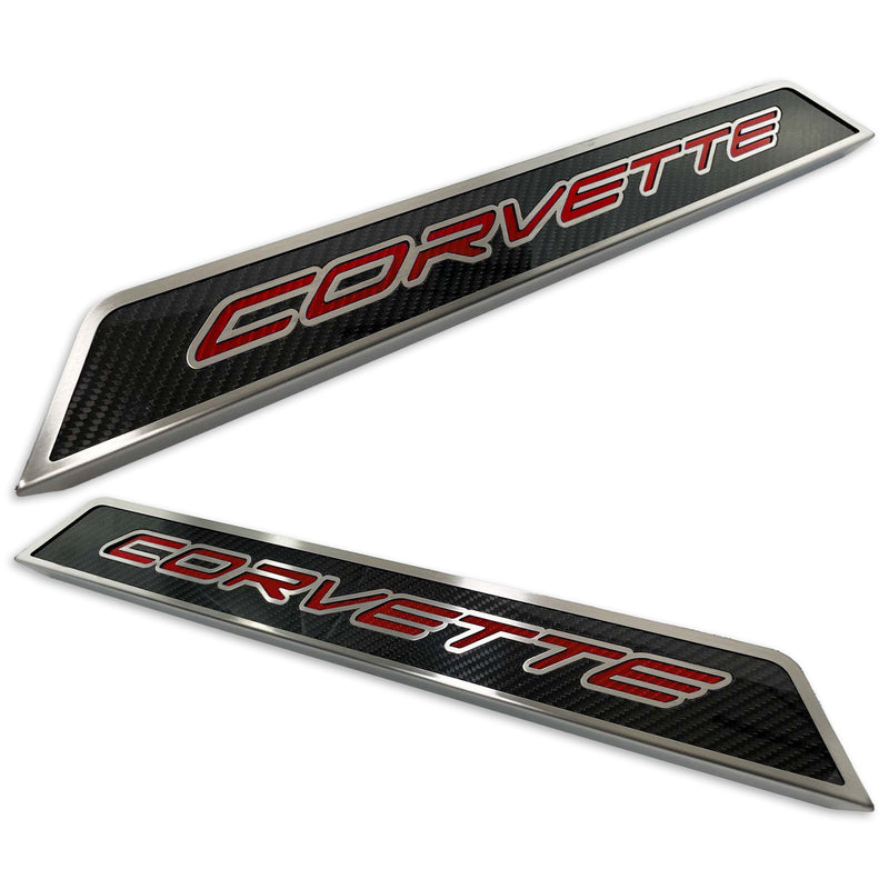 Red - C8 "Corvette" Replacement Carbon Fiber Door Sills