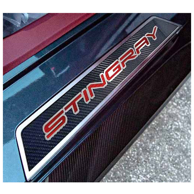 Red - C8 "Stingray" Carbon Fiber Replacement Door Sills