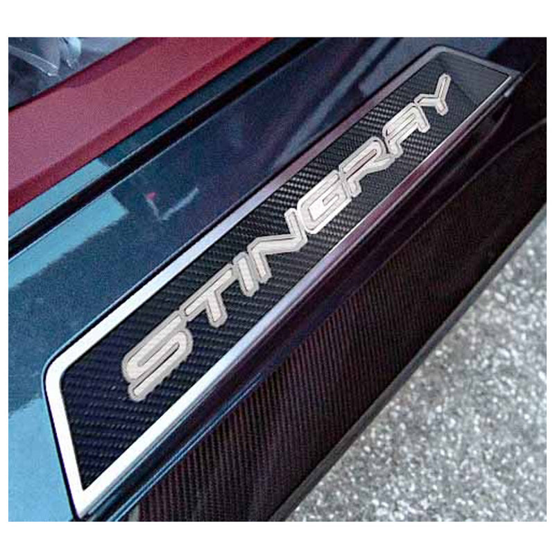 White - C8 "Stingray" Carbon Fiber Replacement Door Sills