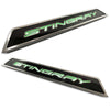 Green - C8 "Stingray" LED Lit Carbon Fiber Replacement Door Sills