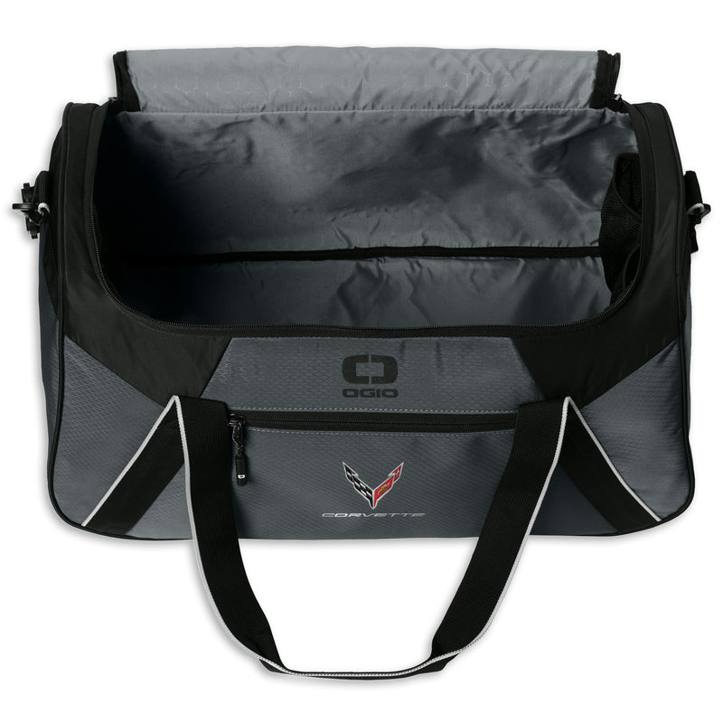 OGIO Duffel Bag | Gray/Black - Top - Open