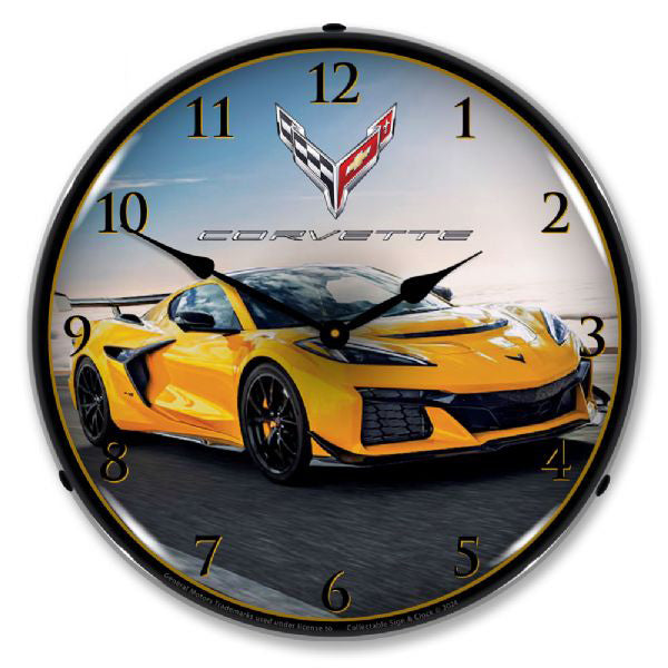 2025 Corvette ZR1 14" LED Clock  - Front
