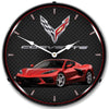 C8 Corvette LED Backlit Clock - Red Mist Metallic Tintcoat