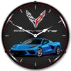 C8 Corvette LED Backlit Clock - Riptide Blue Metallic