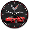 C8 Corvette LED Backlit Clock - Torch Red