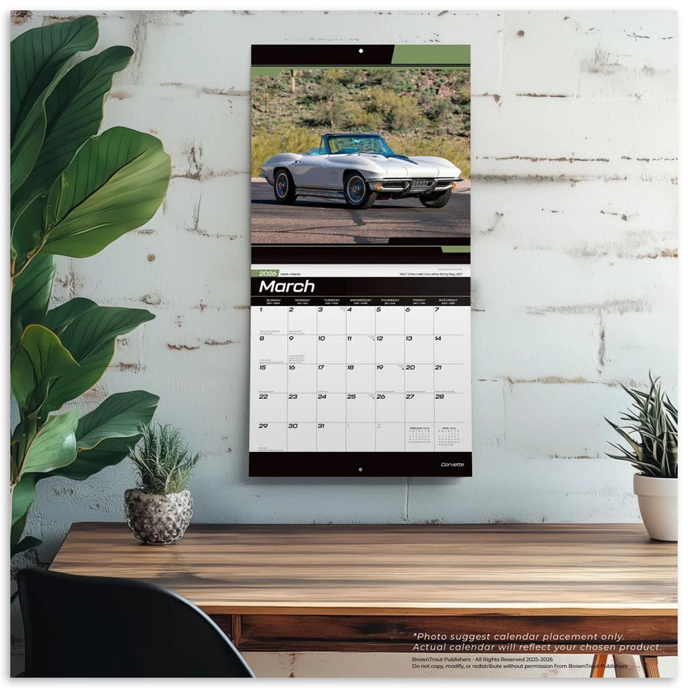 2026 Corvette 16-Month Calendar - Sample View