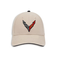 C8 Heritage Cap - Khaki/Black - Front View