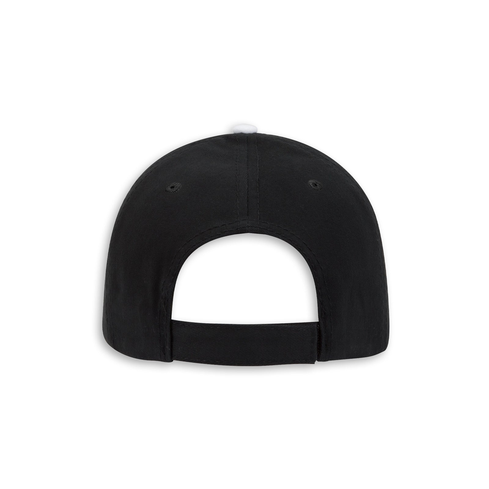The back view of a black C7 Corvette baseball cap with an adjustable strap, shown on a plain white background.
