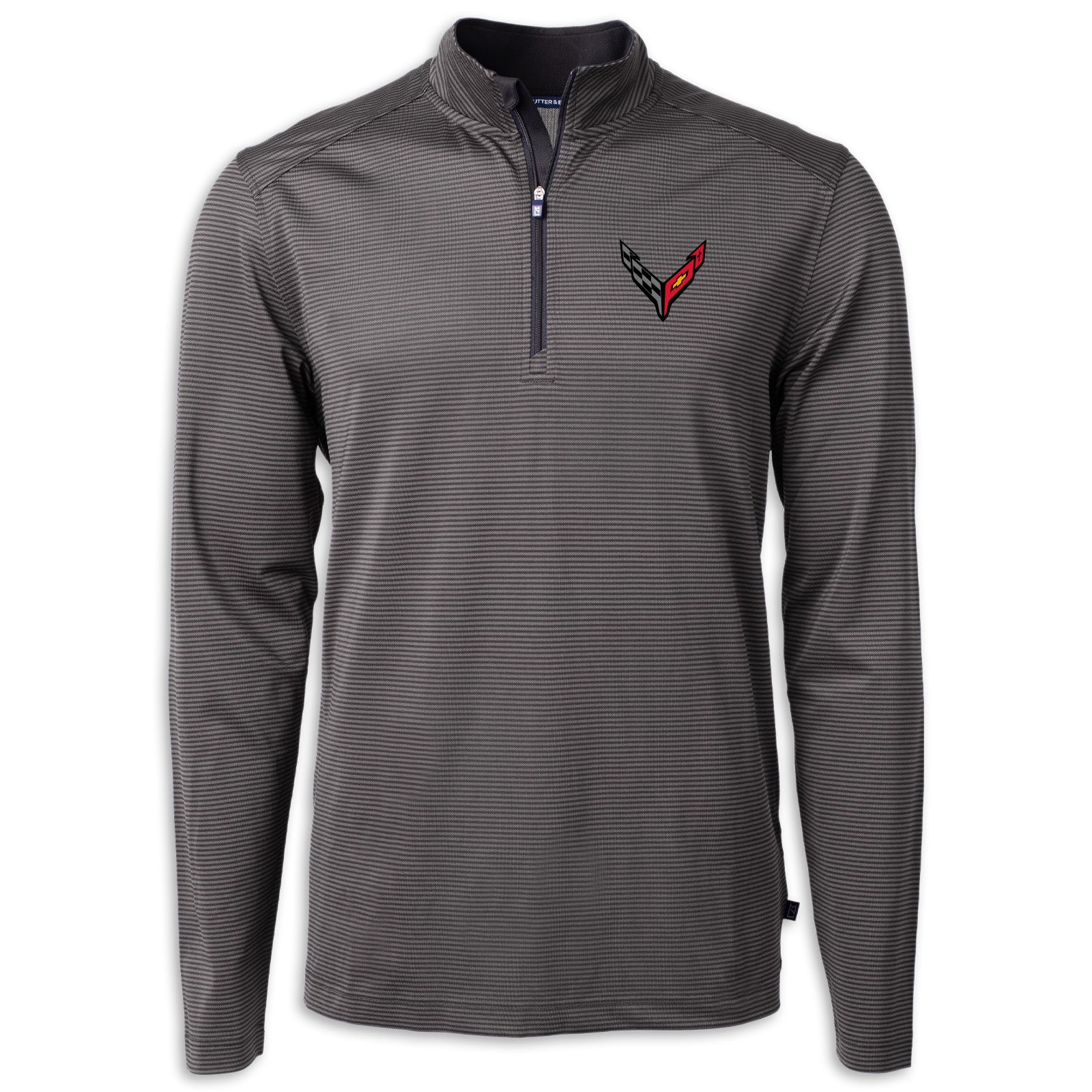 Cutter & Buck Micro Stripe 1/4 Zip - Black/Elemental Gray