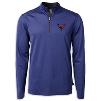 Cutter & Buck Micro Stripe 1/4 Zip - Tour Blue/Black