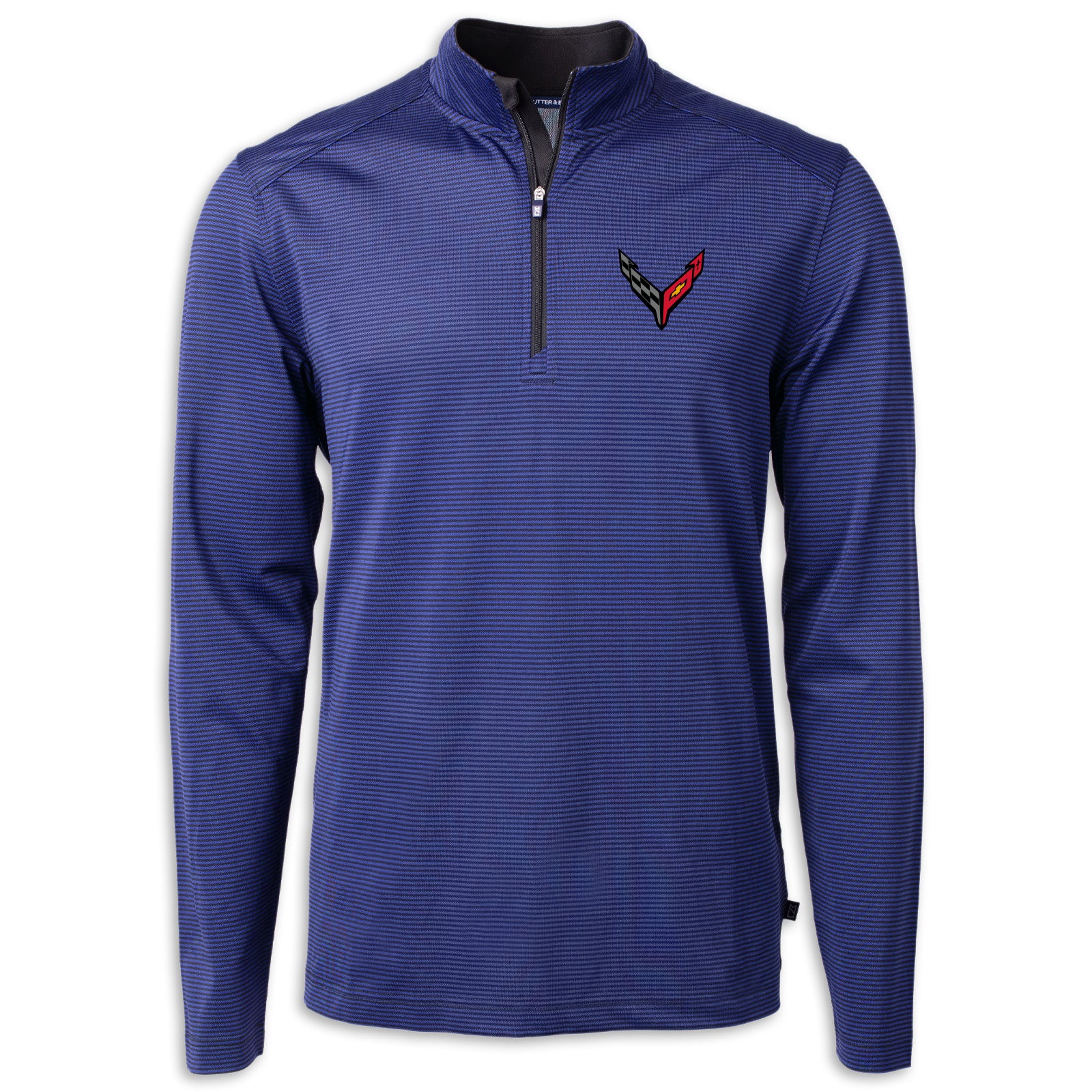 Cutter & Buck Micro Stripe 1/4 Zip - Tour Blue/Black