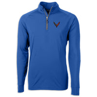 C8 Crossed Flags Quarter-Zip - Tour Blue