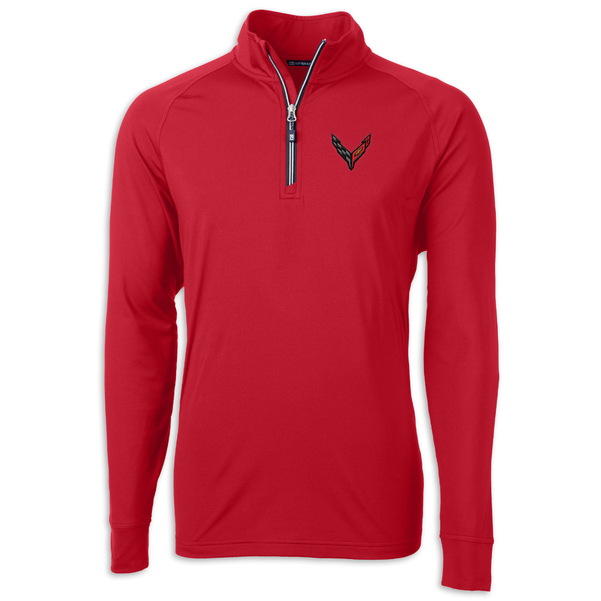 C8 Crossed Flags Quarter-Zip - Red
