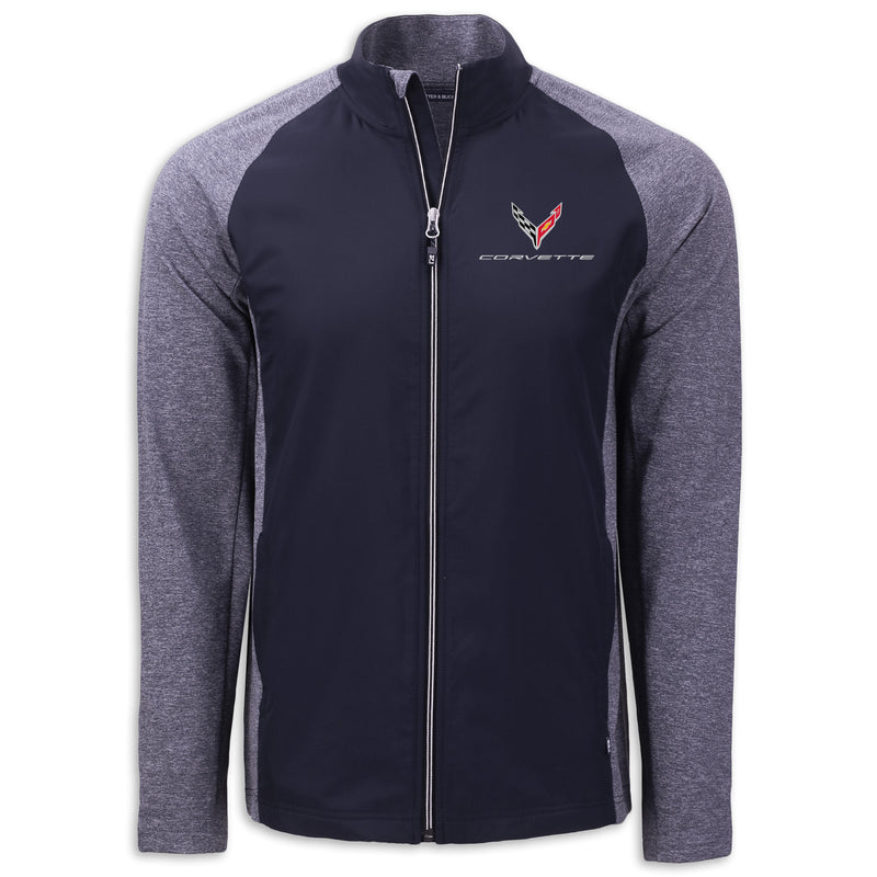 C8 Cutter & Buck Eco Jacket - Navy Heather/Navy - Front