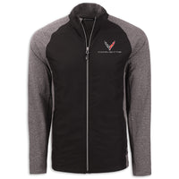 C8 Cutter & Buck Eco Jacket - Black Heather/Black - Front