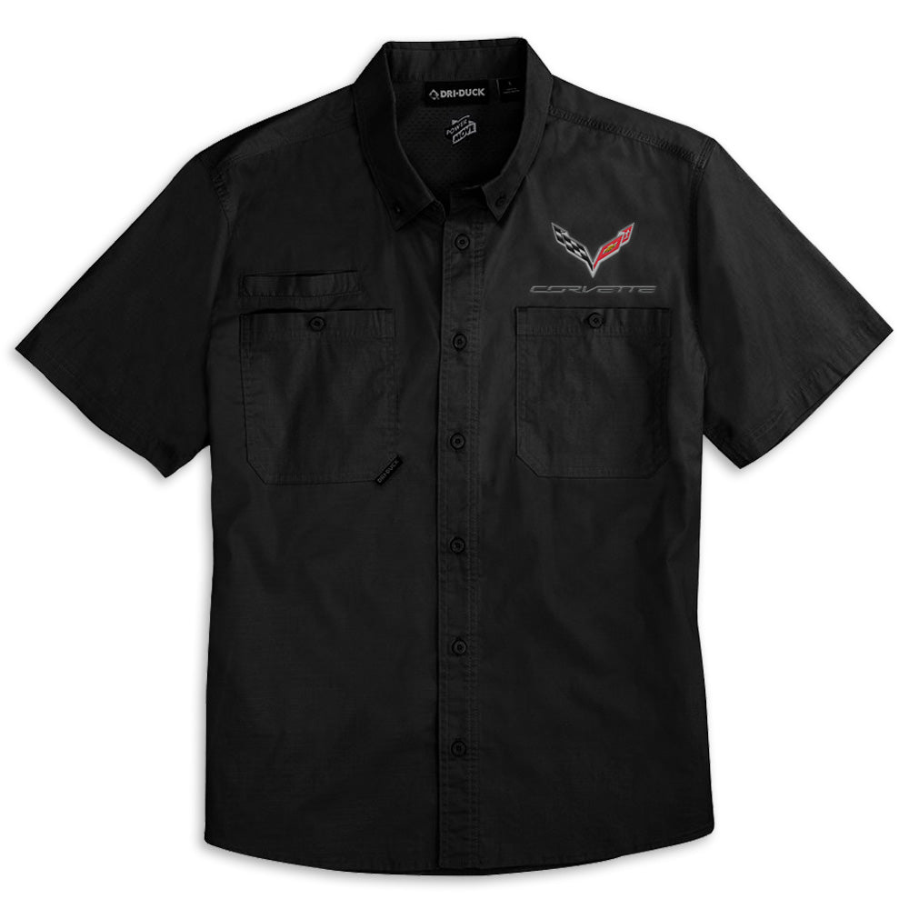 C7 DRI♦DUCK Short Sleeve | Button Down | Black