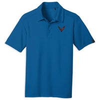 Pique Performance Polo | Bolt Blue with C8 Corvette Flags