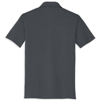 Back of Pique Performance Polo | Diesel Gray with C8 Corvette Flags
