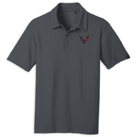 Pique Performance Polo | Diesel Gray | C8 Corvette Flags
