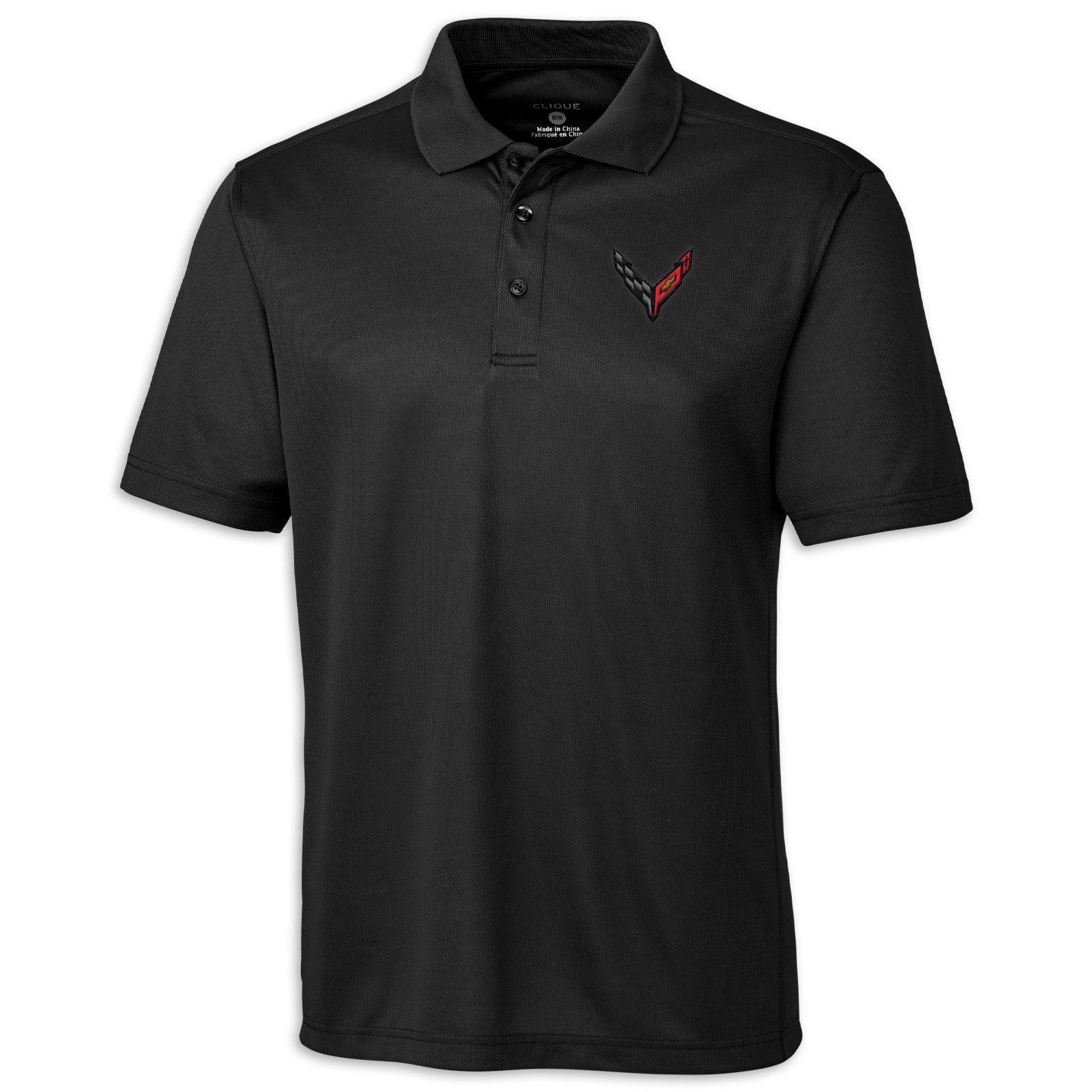 Crossed Flags Performance Polo - Black