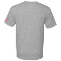 Back of C8 Corvette USA Made | Crossed Flags Dark Ash Tee