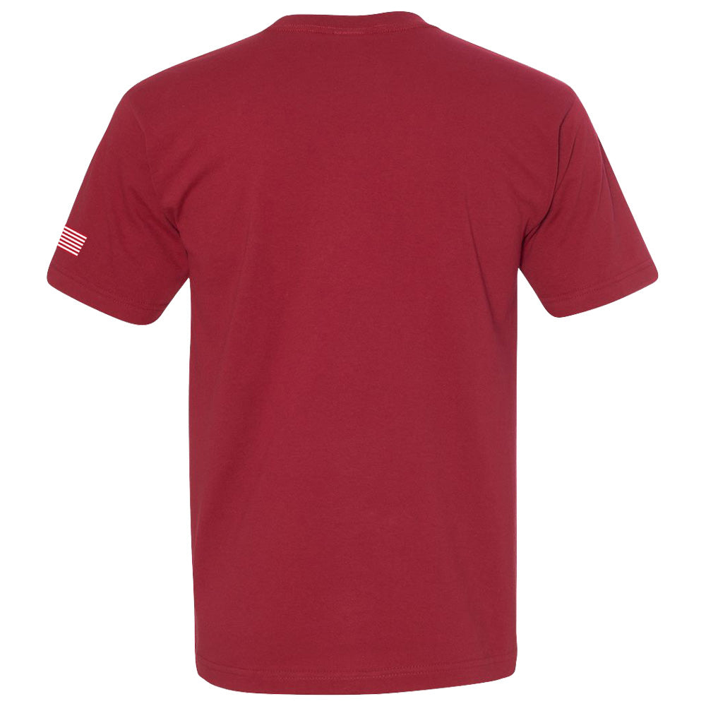C8 Corvette USA Made | Crossed Flags Cardinal Tee - Back