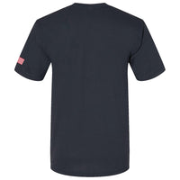 C8 Corvette USA Made | Crossed Flags Navy Tee - Back