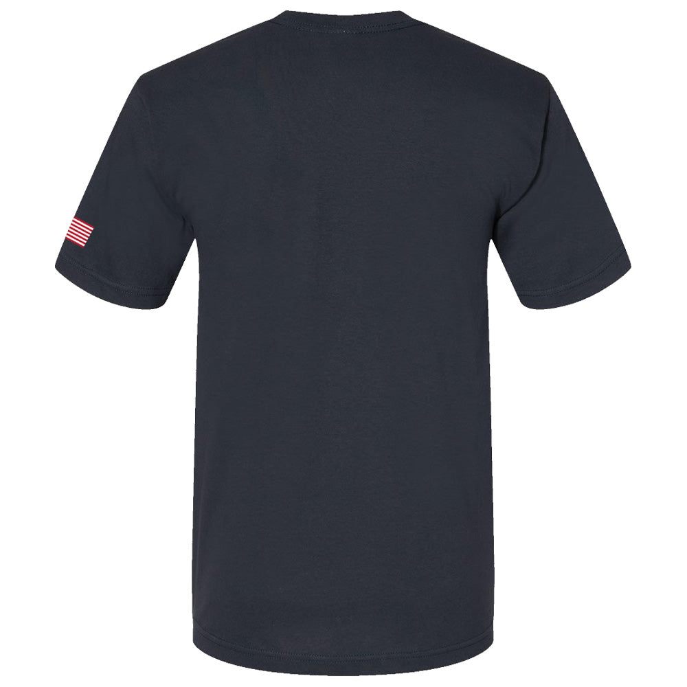 C8 Corvette USA Made | Crossed Flags Navy Tee - Back