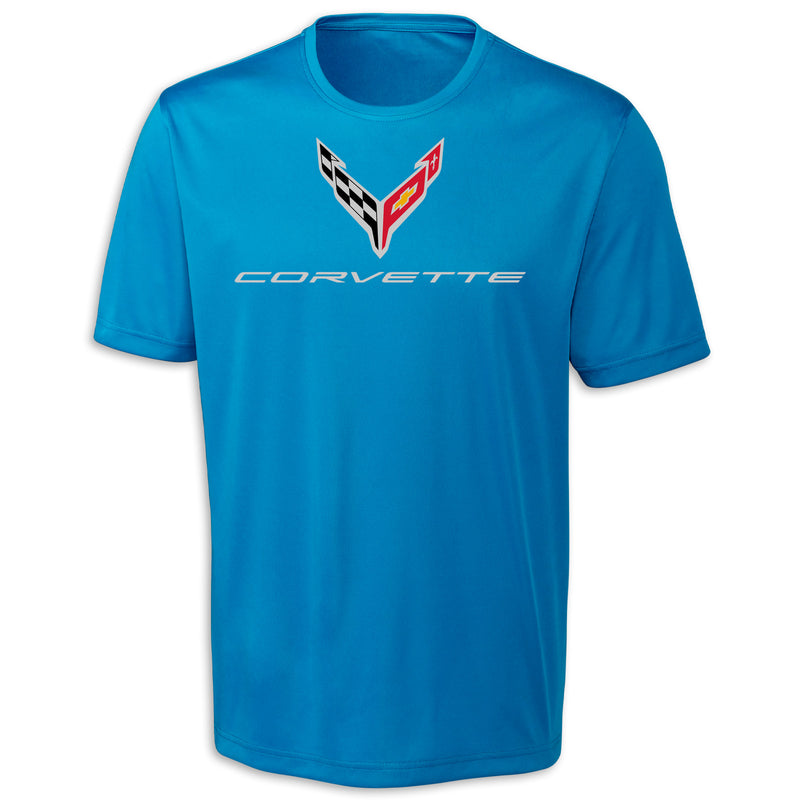 C8 Performance Tee - Ocean Blue - Front