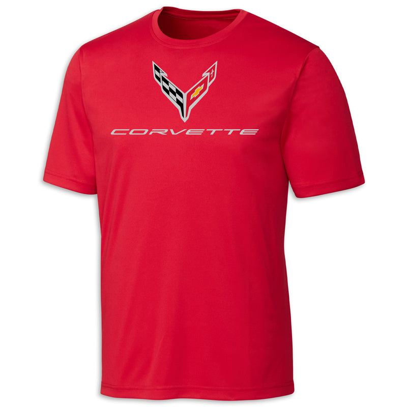 C8 Performance Tee - Red - Front