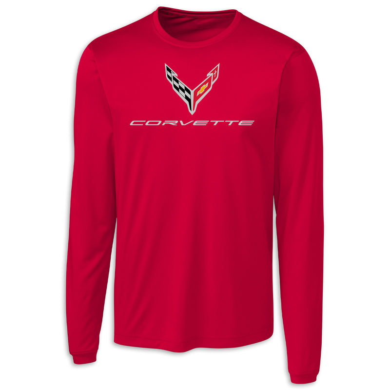 C8 Long Sleeve Performance Tee - Red