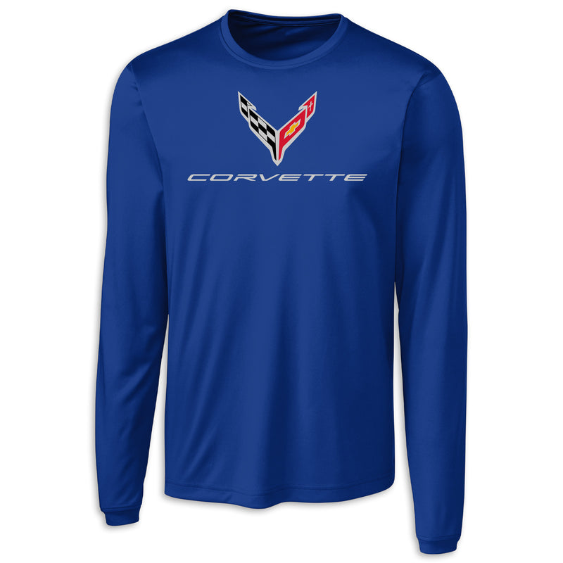 C8 Long Sleeve Performance Tee - Tour Blue