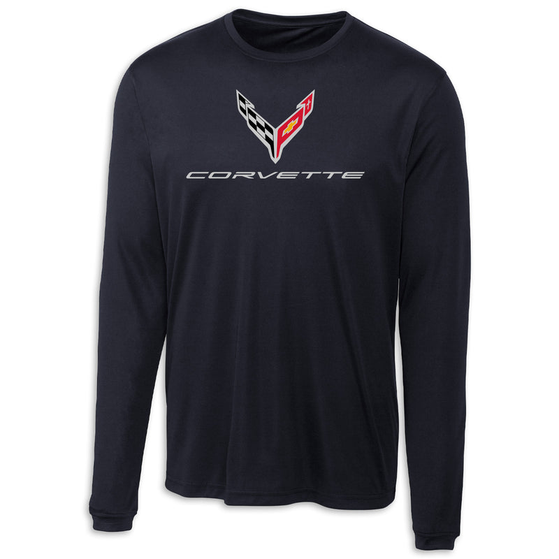 C8 Long Sleeve Performance Tee - Navy