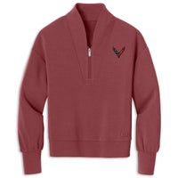 Corvette Ladies Quarter-Zip | Soft Ruby