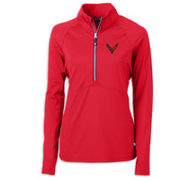 C8 Crossed Flags Half-Zip - Red