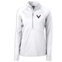C8 Crossed Flags Half-Zip - White