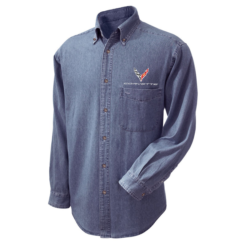 Corvette C8 Denim Shirt | Light Denim