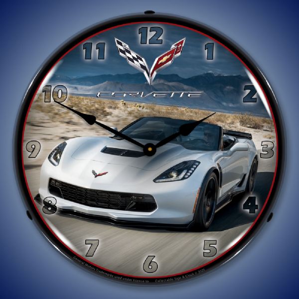 LED On - C8 Corvette Convertible in White