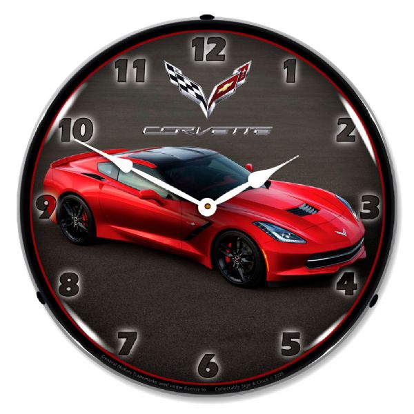 C7 Corvette in Red  Front View