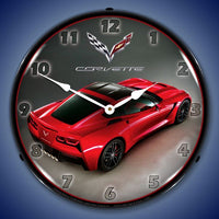 LED On - C7 Corvette in Red Rear View