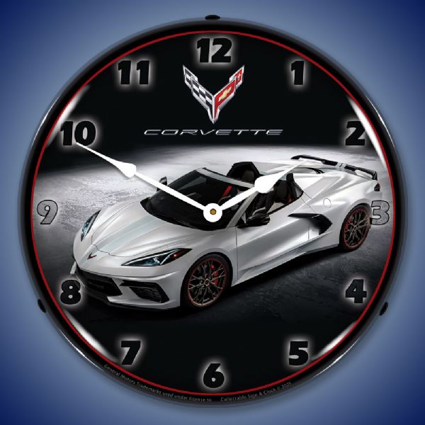 LED On - C8 Corvette Convertible in White