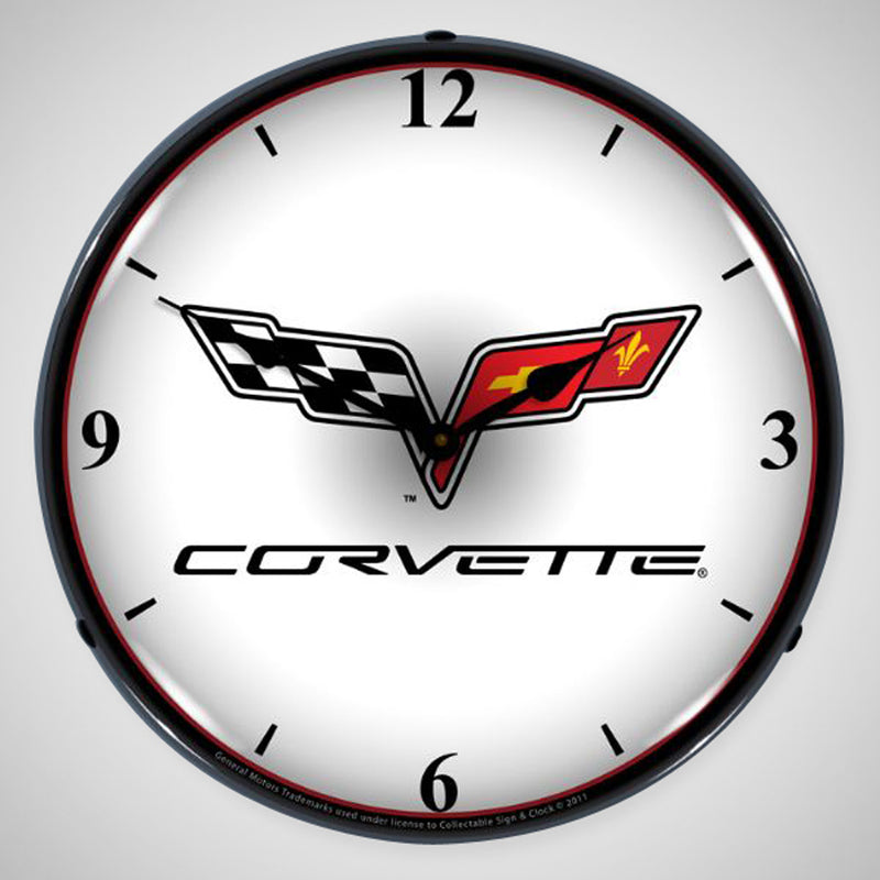 Corvette C6 | 14" LED Backlit Clock - Front