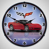 Corvette C6 Profile | 14" LED Backlit Clock | Crystal Red
