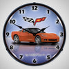 Corvette C6 Profile | 14" LED Backlit Clock | Inferno Orange