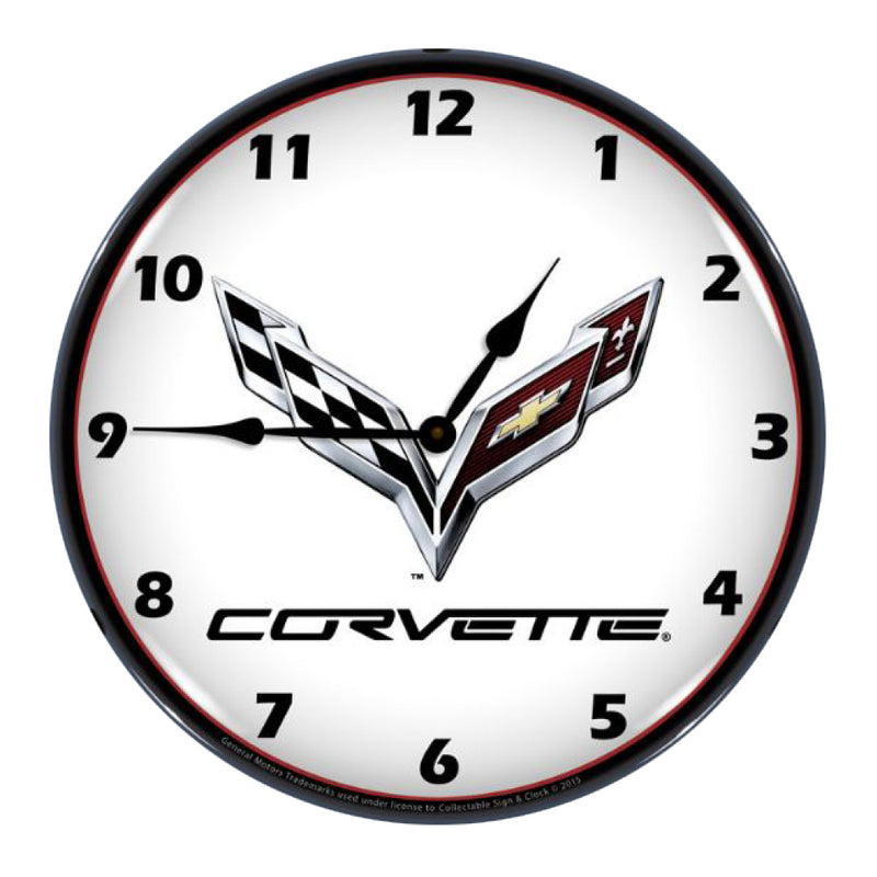 Corvette C7 | 14" LED Backlit Clock - Front