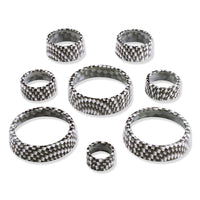 C7 Carbon Fiber Pattern Interior Knob Cover Kit - Arctic White