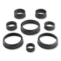 C7 Carbon Fiber Pattern Interior Knob Cover Kit - Black