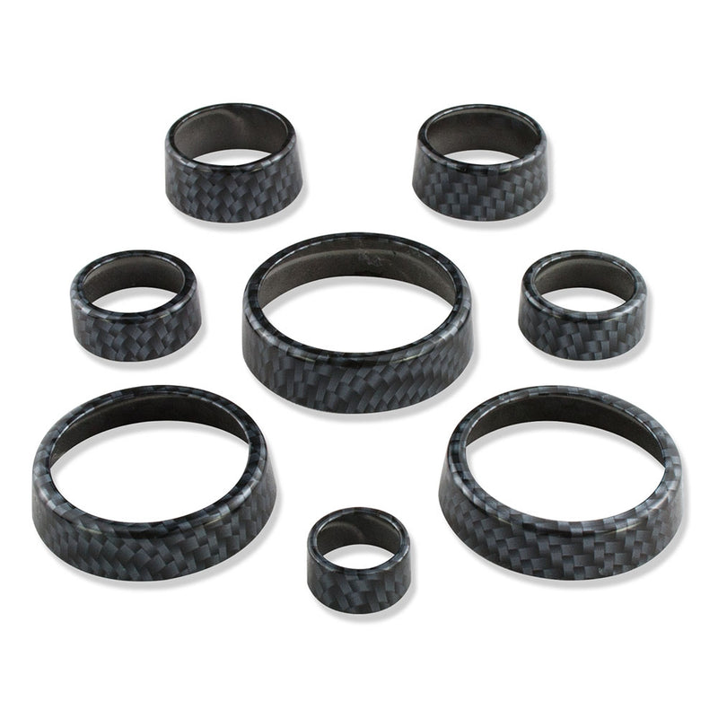 C7 Carbon Fiber Pattern Interior Knob Cover Kit - Black